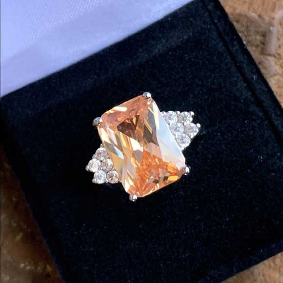 STERLING SILVER PEACHY MORGANITE RING - Picture 5 of 8